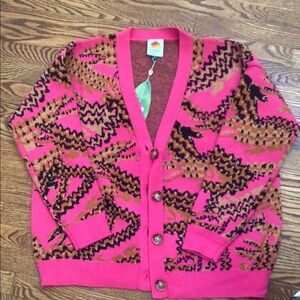 NWT Farm Rio pink Crocco cardigan